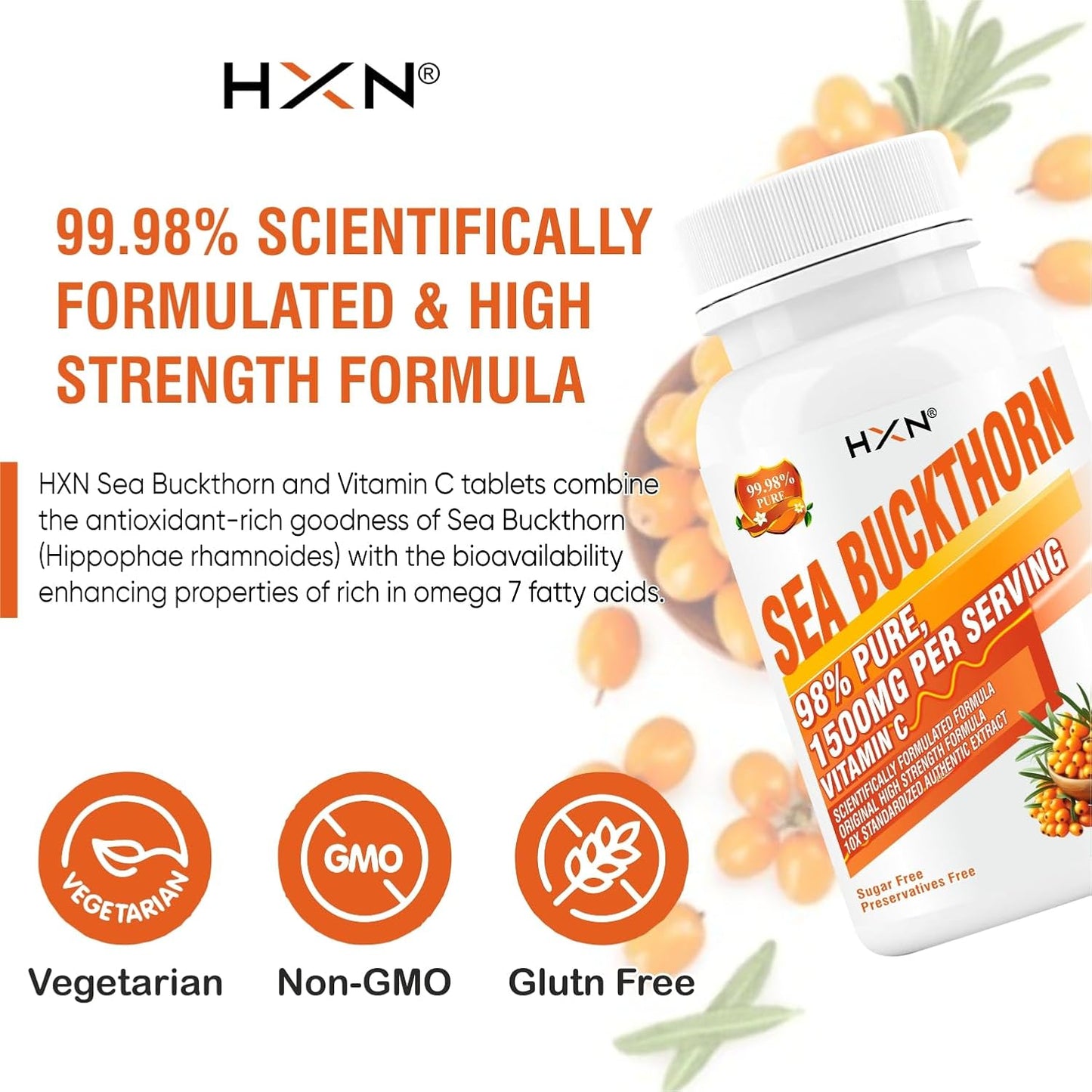 HXN Seabuckthorn Sea Buckthorn 1500mg -60