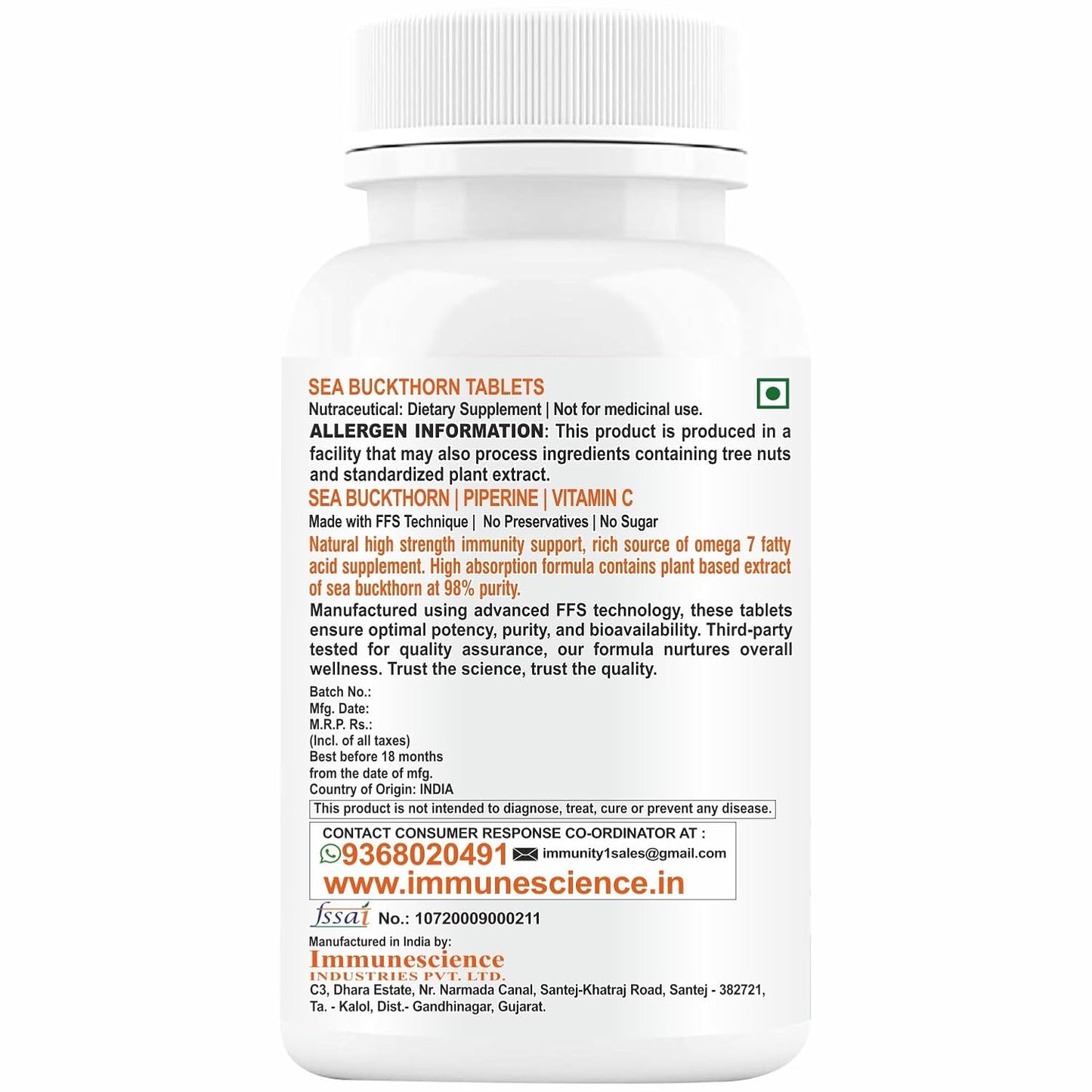 HXN Seabuckthorn Sea Buckthorn 1500mg -60