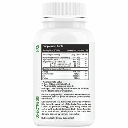HXN coq10, coenzyme q10 300mg 60 Tablets