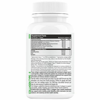HXN Collagen Type 2 Supplement 60 Tablets