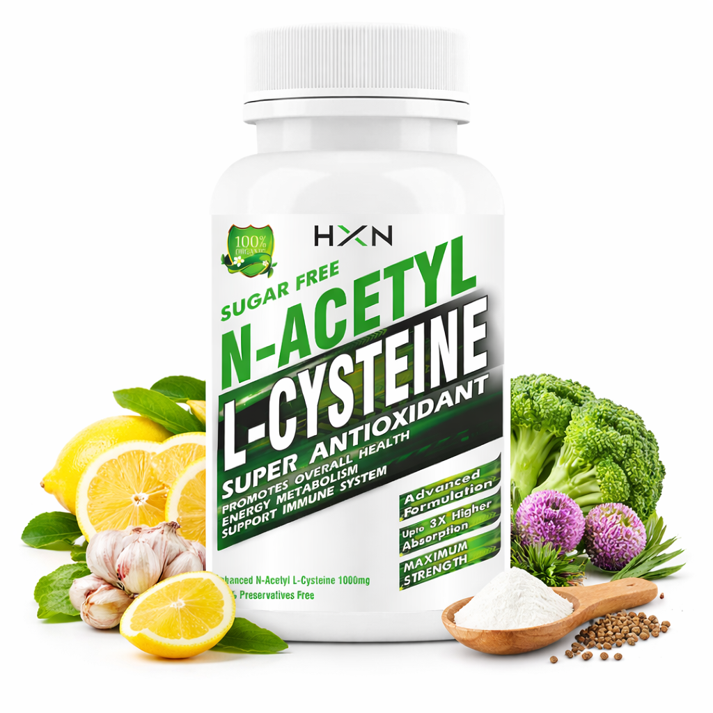 NAC Supplement, N-acetyl-cysteine, Glutathione For lungs-Detox 60 Tablets