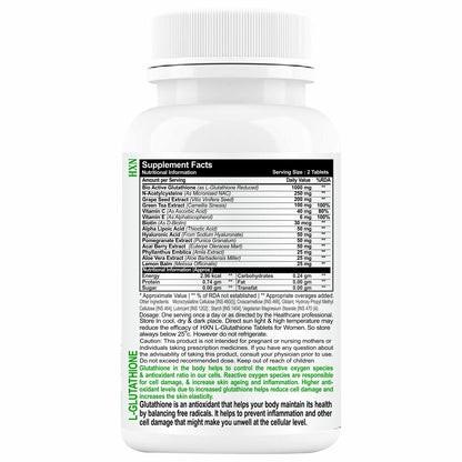 HXN Glutathione 1000mg For Skin 60 Tablets