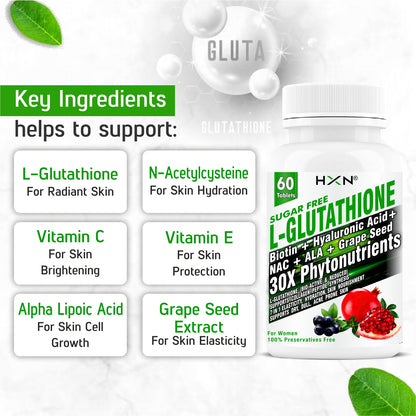 HXN Glutathione 1000mg For Skin 60 Tablets