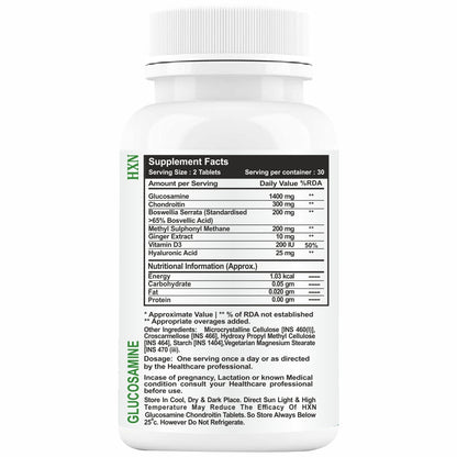 HXN Glucosamine Hcl 60 Tablets