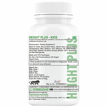 HXN Height Increase Medicine For Kids 60 Tablets