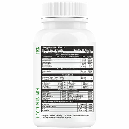 HXN Height Increase for Men 60 Tablets