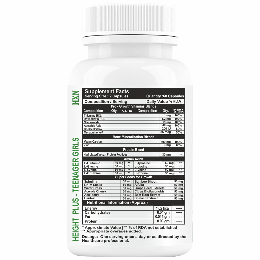 HXN Height Increase For Girls 60 Tablets