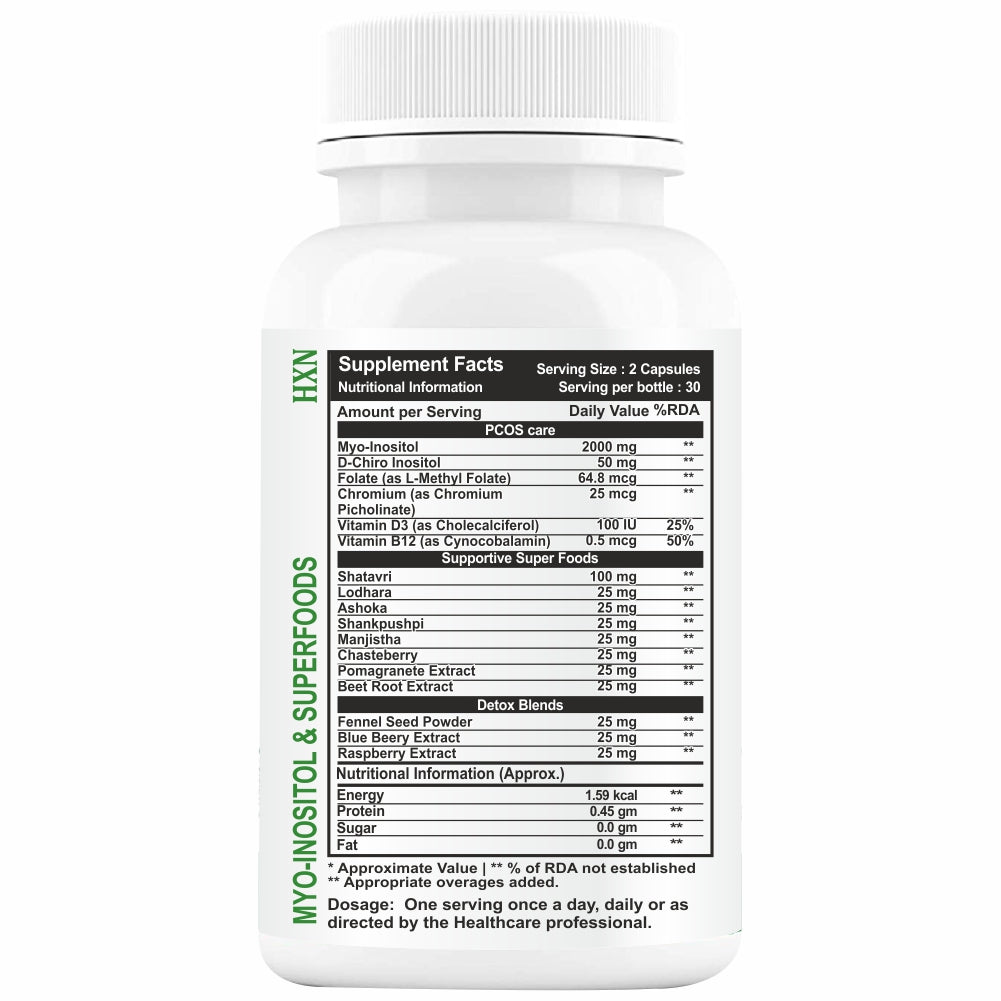 HXN PCOS Supplements For Women 120 Tablets