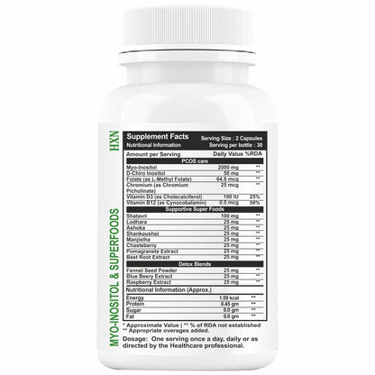 HXN PCOS Supplements For Women 120 Tablets