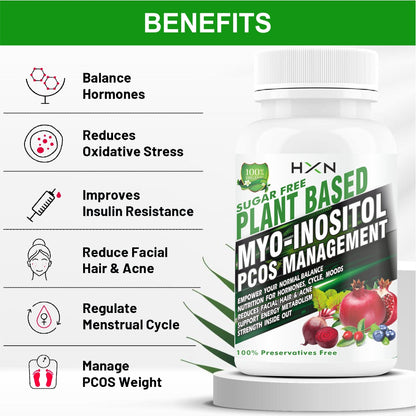 HXN PCOS Supplements For Women 120 Tablets